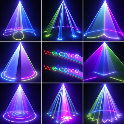 2W DJ Laser Party Light – Laserprojector – Partyverlichting – Discobeleuchtung – RGB Laser Lamp – EU Plug – 3D Animatie – Bluetooth App Bediening