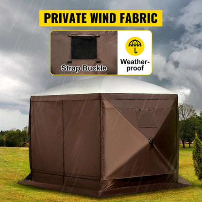 Pop up tent – Kampeertent - Tent - Partytenten - Paviljoen - Partytent - 12x12ft - Gazebo - Waterdicht & UV-bescherming – 6-zijdig Ontwerp – Inclusief Schaduwluifel & Mesh Vensters