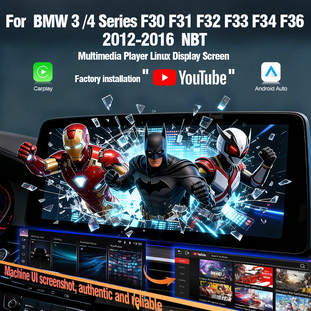AUTOTOP Wireless CarPlay YouTube 10.25" Linux Screen For BMW 3/4Series F30 F31 F32 F33 F34 F36 Car Multimedia BT GPS Navigation