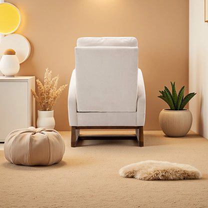 Schommelstoel – Relaxstoel – Fauteuil – Loungestoel – Schommelstoel Babykamer – Massief Rubberwood – Ergonomisch Ontwerp