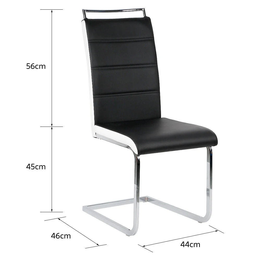 Set of 2 dining room chairs, cantilever kitchen chair, modern chairs, upholstered, dining table chairs, visitor chair - QUORE