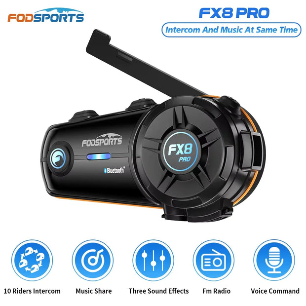 Motocycle Intercom - Helm Intercom -Motorfiets Helm Headset - Bluetooth Helm Intercom - Helm - Motorfiets Accessoires - 10 Riders - 2000M - voor Bellen, Muziek Delen, Dual Chip, FM Radio