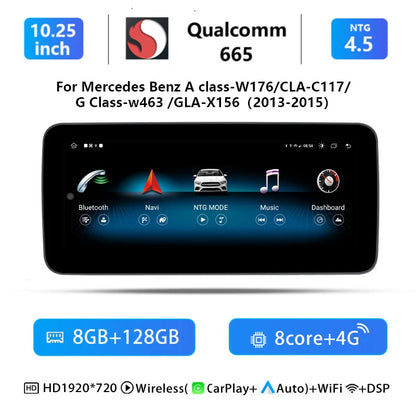 Carplay Radio – Autoradio – Multimedia Systeem – Inbouwscherm – Touchscreen – 10,25 Inch Display – Qualcomm Snapdragon 665 – Draadloos Carplay & Android 14