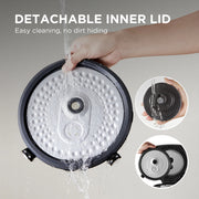 Rijstkoker met Stomer - met Opwarmende Functie - 11 functies - Slowcooker - Rice Cooker - Warmhoudfunctie - 5 tot 6 Personen - RVS - Multi Cooker - Anti-aanbaklaag binnenpan - ‎Geborsteld zwart
