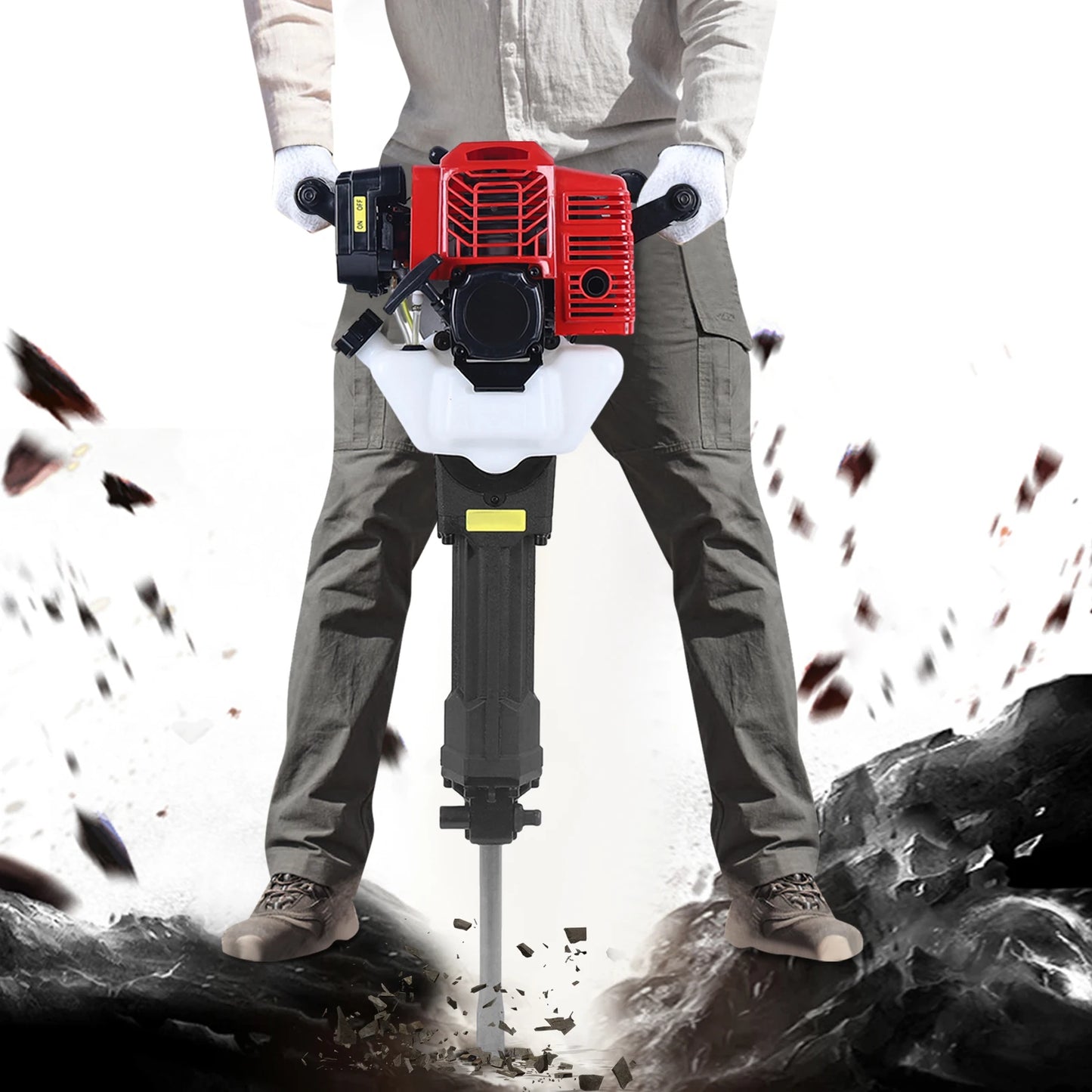 Breekhamer – Boorhamer – Sloophamer – Handbreekhamer – Handstukhamer – 52cc 2-Takt Motor – Compact en Lichtgewicht 20,5 kg - QUORE