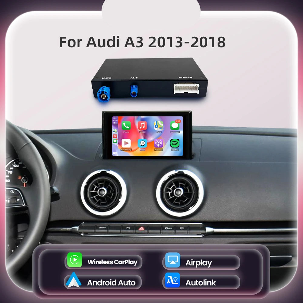 CarPlay Module – Wireless CarPlay Adapter – Android Auto Interface – Draadloze Smartphoneverbinding – MIB & MIB2 Compatibel – Mirror Link & AirPlay Ondersteuning – Bluetooth & GPS Navigatie - QUORE
