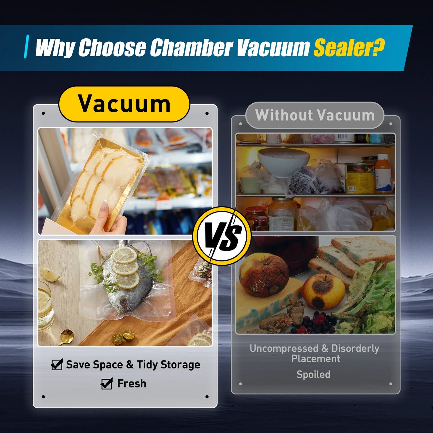 Kamervacuümsealer – Vacuümsealer – Voedselverpakkingsmachine – Vacuümapparaat – Sealer – 120W Motor – Rvs Behuizing