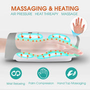 Hand Massager voor Artritis - Luchtcompressie en Warmte Therapie voor Pols, Vingers en Gewrichten - Fysiotherapie voor Artritis - Hand Massage Apparaat - QUORE