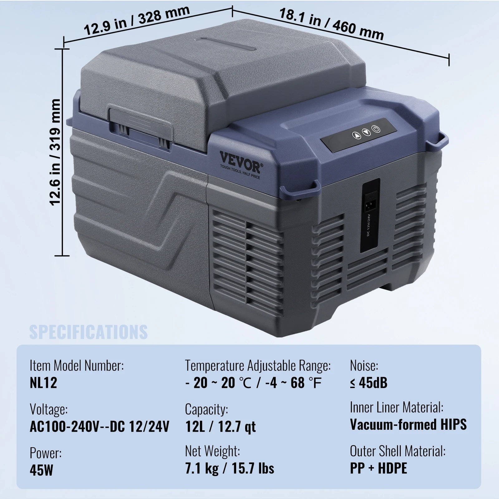 SucceBuy Car Refrigerator  12 Volt Car Refrigerator Fridge  37 L -4℉-68℉ 12/24V DC and 100-240V AC for Outdoor Camping and RV - QUORE