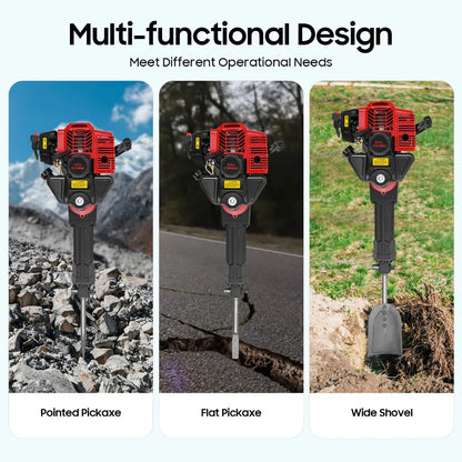 Grondboor Benzine - Grondboor - Tuinboor - Handheld Trench Digger - 52CC – 2-Takt Benzinemotor, Luchtgekoeld – Tuin- & Boomgraver - Zwart