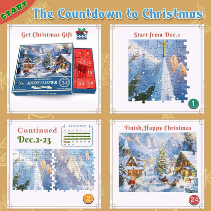 Advent calendar - Advent calendar puzzle - 1008 pieces - Card blind box - Christmas countdown puzzle - Children's Christmas gift - Toys - Play set