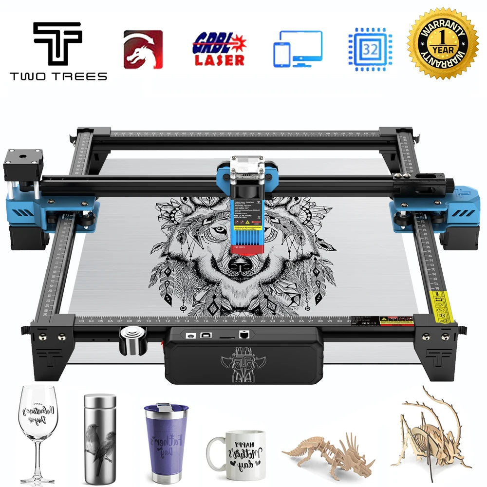 Twotrees Laser Engraving Machine TTS-55 PRO 40W TTS-10PRO 80W Metal Laser Engraver Wifi Control MDF Acrylic Acid Cutting Machine - QUORE