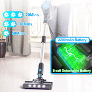 Cordless Stick Vacuum Cleaner - Stick Vacuum Cleaner - Vacuum Cleaner - Cordless Stick Vacuum Cleaner - Powerful Suction - 23KPa - HEPA Filter - &lt;500w - Blue