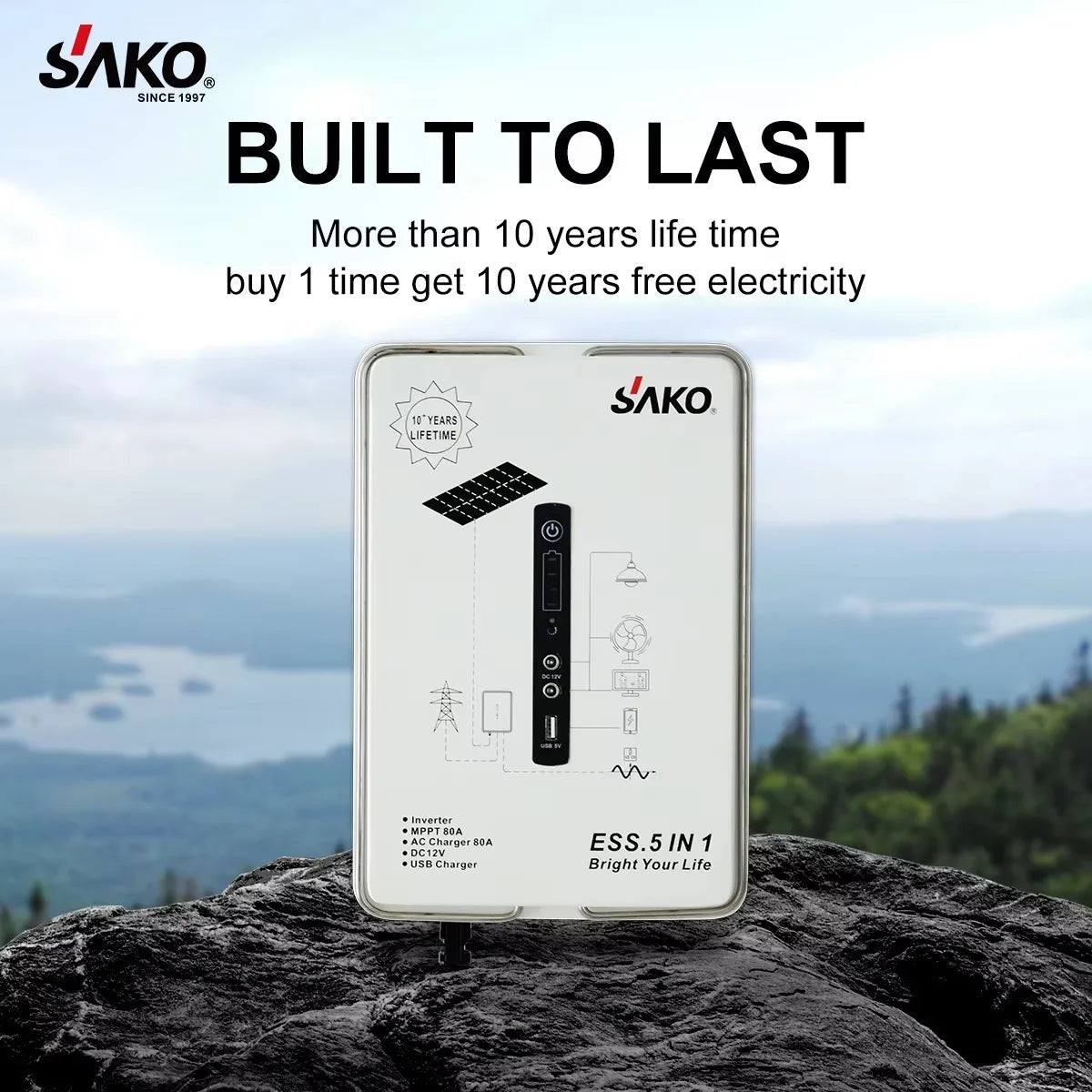 Off-Grid Zonne-Energiesysteem – Compact – Draagbaar – Solar Power – Noodstroom – 500W Zuivere Sinusgolf – 1 kWh LiFePO4 Batterij
