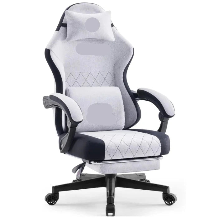 Kantoorstoel – Bureaustoel – Werkstoel – Bureaustoel Met Wieltjes – Draaistoel – Ergonomische Rugleuning 80 cm – Stoffen Bekleding Grijs