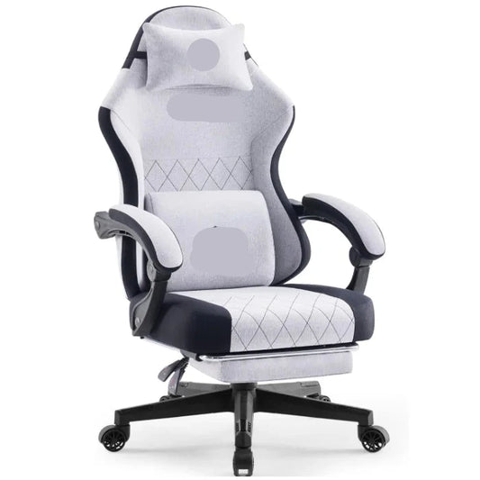Kantoorstoel – Bureaustoel – Werkstoel – Bureaustoel Met Wieltjes – Draaistoel – Ergonomische Rugleuning 80 cm – Stoffen Bekleding Grijs