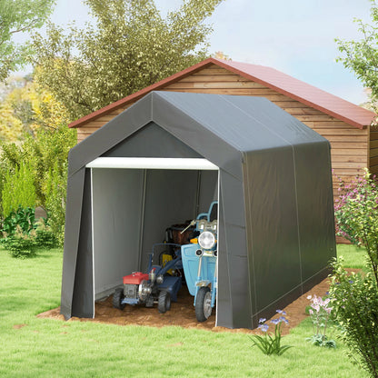 Garagetent – Schuurtent – Opbergtent – Beschutting – Motorstalling – Stevig Verzinkt Staal – Waterdicht UV-bestendig Doek - 2.1 x 3.6 x 2.35 m - Donkergrijs