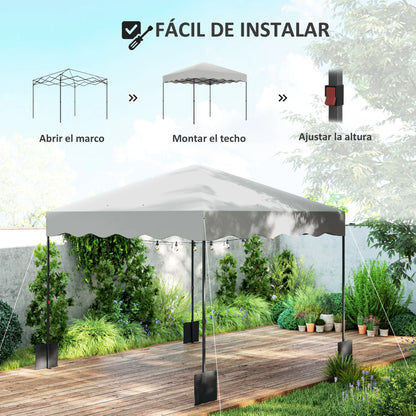 Outsunny Folding Pop-Up Gazebo Tent 3X3 m with Uv 50+ Protection