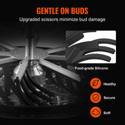 Vevor - Bladko Trimmer - with Stainless Steel Blades - for Twisted Spin Cut Clear Dome - Trimmer Head - Manual Bud Trimmer - 16in Bowl - Silver