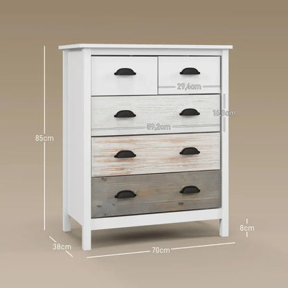 Kast - Dressoir - Opbergkast - Opbergkasten - Organizer - Woonkamerkast - 70 cm x 38 cm x 85 cm - Wit