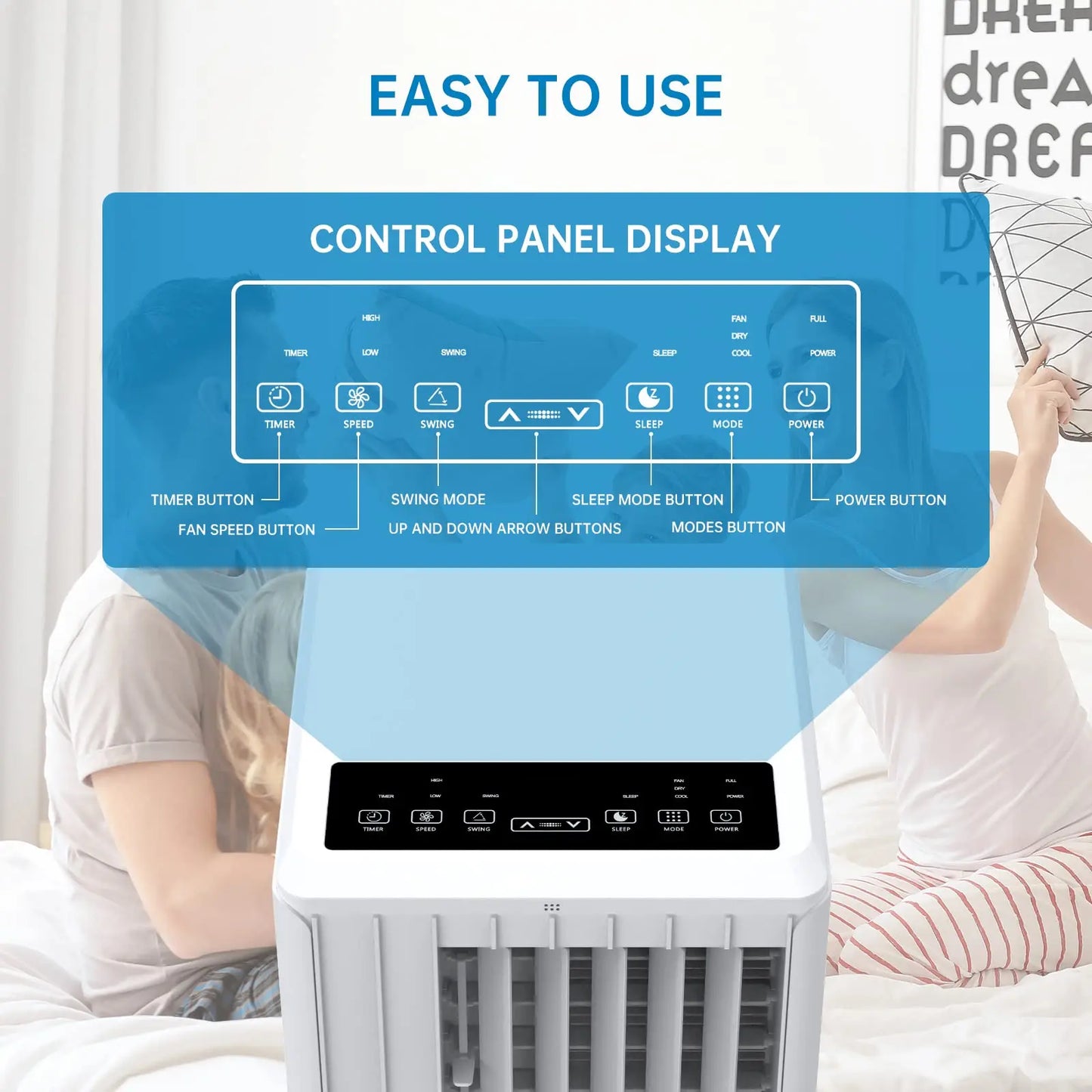 Mobiele Airco – Airconditioner – Verkoeler – Ventilator – Ontvochtiger – Voor Ruimtes Tot 25 m² – R290 Koelmiddel