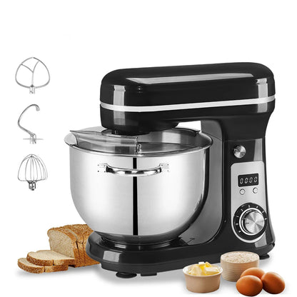 Keukenmixer - Keukenmachine - Foodprocessor - Keukenrobot - LED Display - 6 Snelheden - 1200W - Stil DC-Motor - Elektrische Foodmixer - Metaal Grijs
