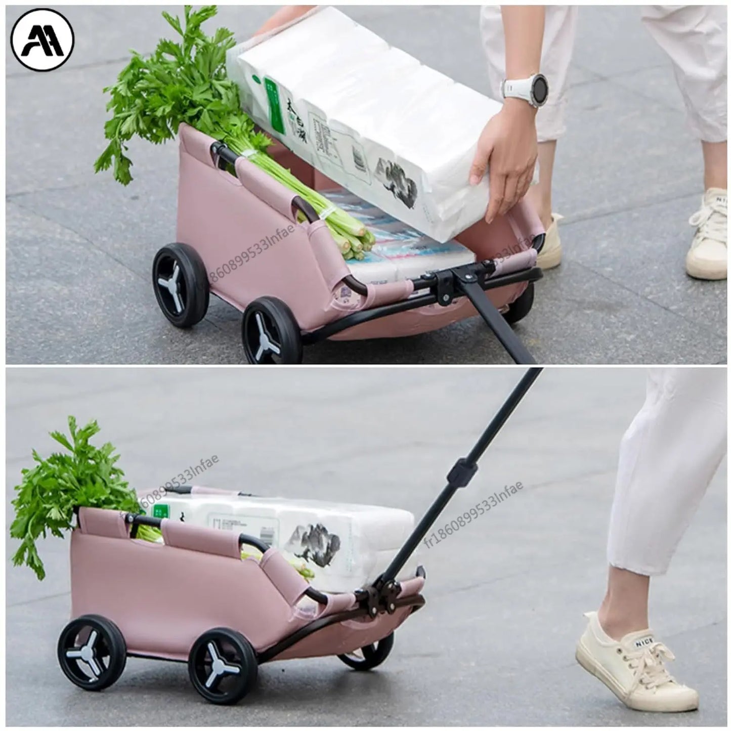 Hondenwagen – Hondenbuggy – Wandelwagen – Dierenbuggy – Huisdierenbuggy – Grijs – Lichtgewicht Opvouwbaar – Compact Design