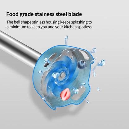 Staafmixer - 1200W - Handblender - Blender - 5-in-1 Functionaliteit - RVS Messen - Traploze Snelheid - Inclusief Hakmolen - RVS 4-blads Messen - Foodprocessor