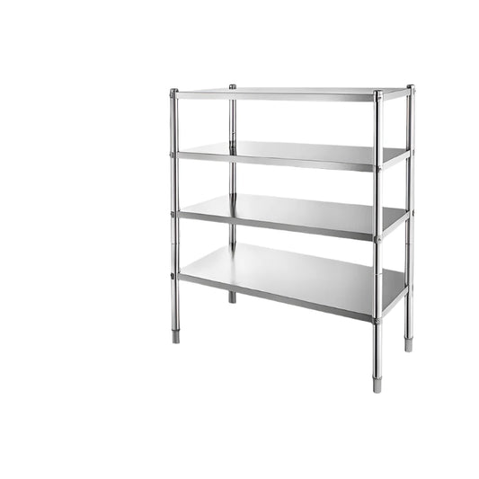 Vevor - Commercieel Opslagrek - Industrieel Design Opbergrek - Boekenrek Opslagrek - Staande Wandkast - 4 Etages 45inx17in - Zilver - QUORE