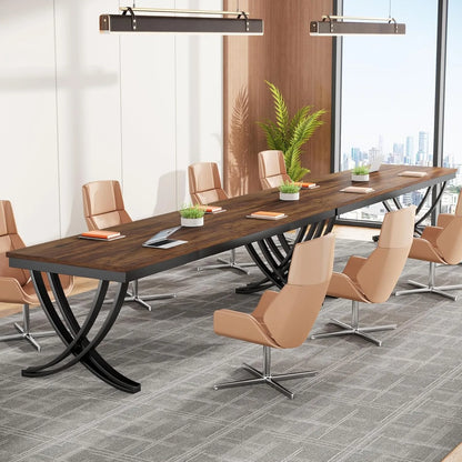 Vergadertafel – Vergadertafel Klein – Bureautafel – Overlegruimte – Kantoor – 6 Tot 8 Personen – Krasbestendig Werkblad - 200 x 70 x 75 cm - Bruin