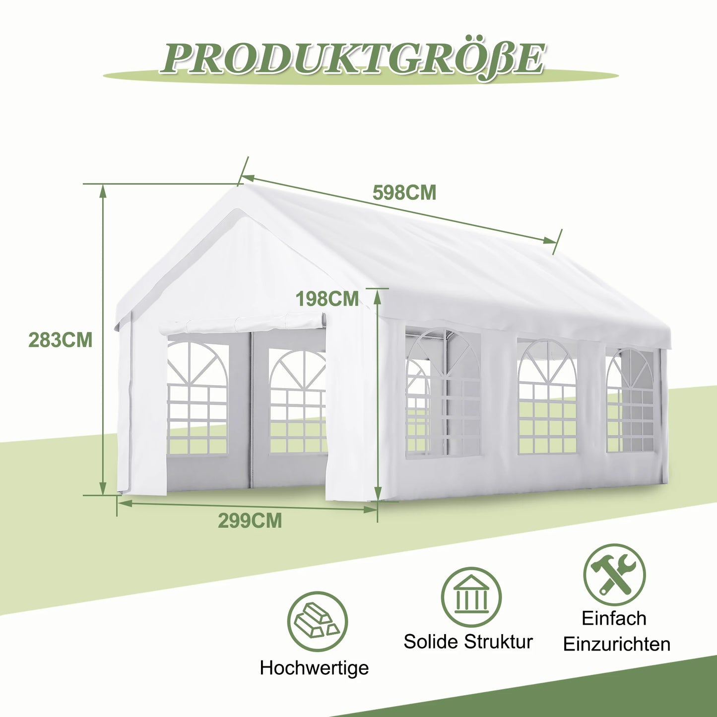 Tuinhuisje – Tuinschuur – Berging – Garage – Buitenverblijf – 6x4x3 Meter – Waterdichte PE Zeilen – UV-Bescherming Met Rolluiken