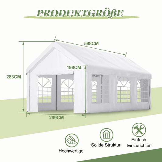 Tuinhuisje – Tuinschuur – Berging – Garage – Buitenverblijf – 6x4x3 Meter – Waterdichte PE Zeilen – UV-Bescherming Met Rolluiken