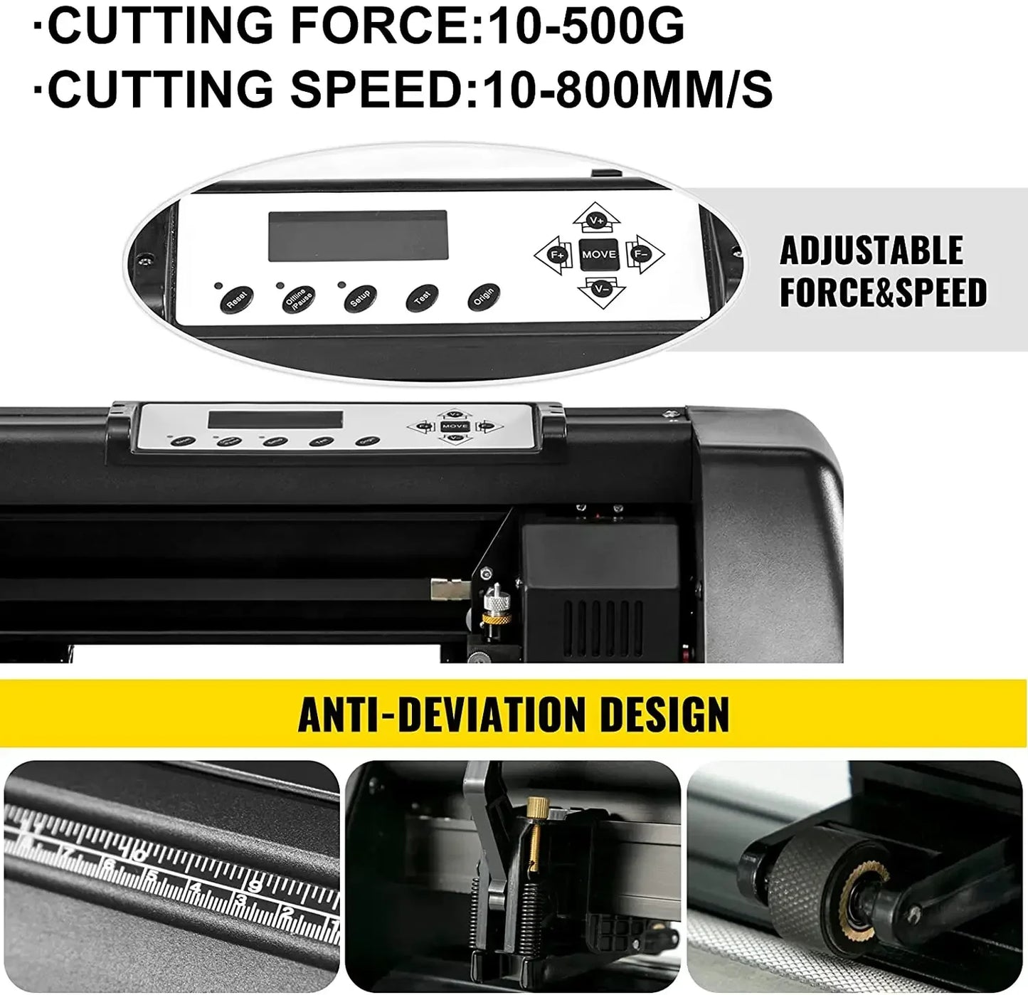 Vinyl Cutter Plotter – Vinyl Snijplotter – Stickersnijder – Creatieve Cutter – 14 Inch Snijbreedte – Instelbare Snijdruk