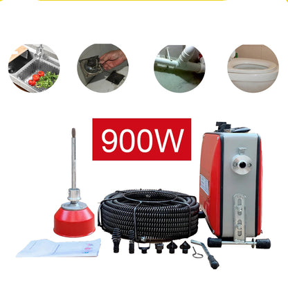 Buisreinigingsmachine – Ontstoppingsmachine – Afvoerreiniger – Pijpspiraal – 900W Motor – Voor Pijpen 20-110 Mm
