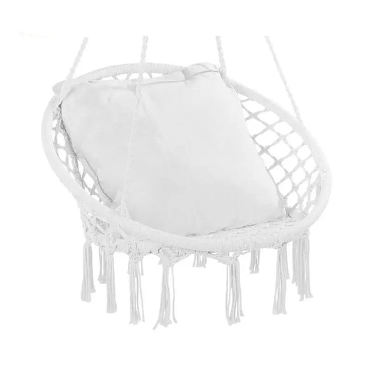 Hammock - Double Hammock - Hanging Chair - Hamac - Hammock Chair - Swing Chair - 330 lbs Capacity - Macrame Hanging Chair Cotton Rope - for Bedroom Balcony Patio Garden - White