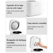 Rijstkoker met Stomer - met Opwarmende Functie - Slowcooker - Rice Cooker - Warmhoudfunctie - 1 tot 2 Personen - Multi Cooker - Anti-aanbaklaag binnenpan - Wit - 350W - 1.5L