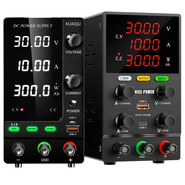 Lab Voeding - DC Bench Voeding - Regelbare Voeding - Voeding - - Functie Generator - 30V - 5A - 220V - Voeding Spanningsregelaar - met Intelligente Oplaad Modus - Zwart
