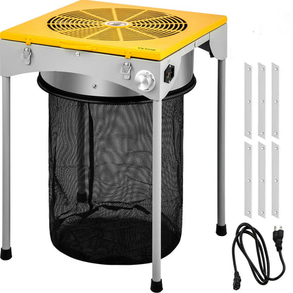 Vevor - Trimmer Head - Electric Cutting Machine - 18 Inch Hydroponic Electric Leaf Shears - 3 Speeds - 60W 6-Blade - Garden Tools - Silver Yellow 