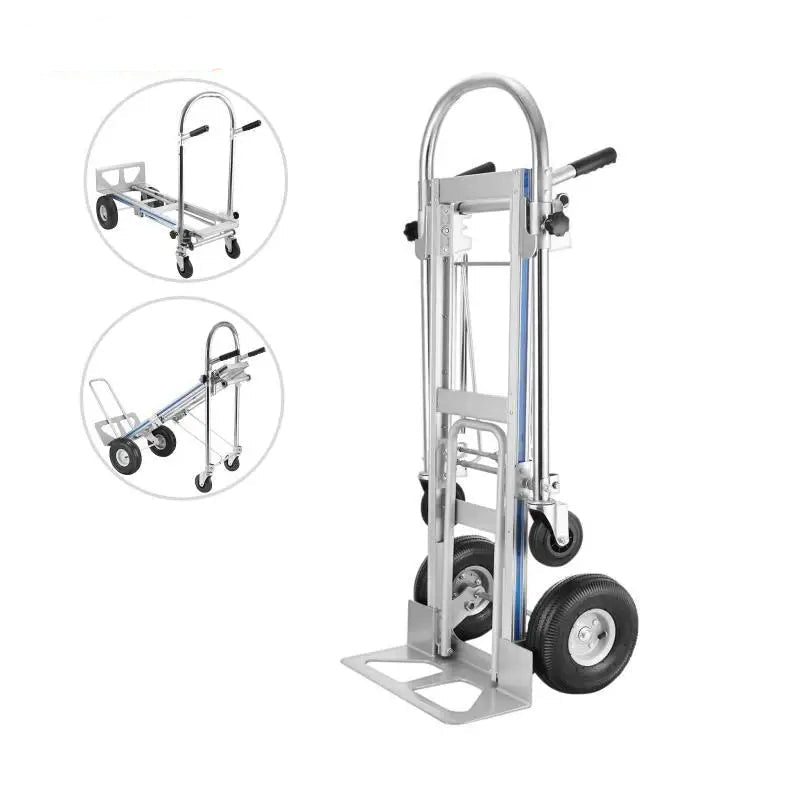 Steekwagen - Steekkar - Transportkar - Transportwagen - 3-in-1 Aluminium Handtruck -  1000 lb Capaciteit – 350kg Max Gewicht - Opvouwbaar & Heavy-Duty - Geschikt voor Thuis & Industrieel Gebruik