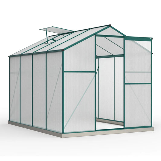 Kweektent – Kweekkast – Tuinkas – Groeikas – Plantenkas – Aluminium Kas met Gegalvaniseerde Fundering – 4,75 m² – 190x253 cm – Dakramen en Schuifdeur - QUORE