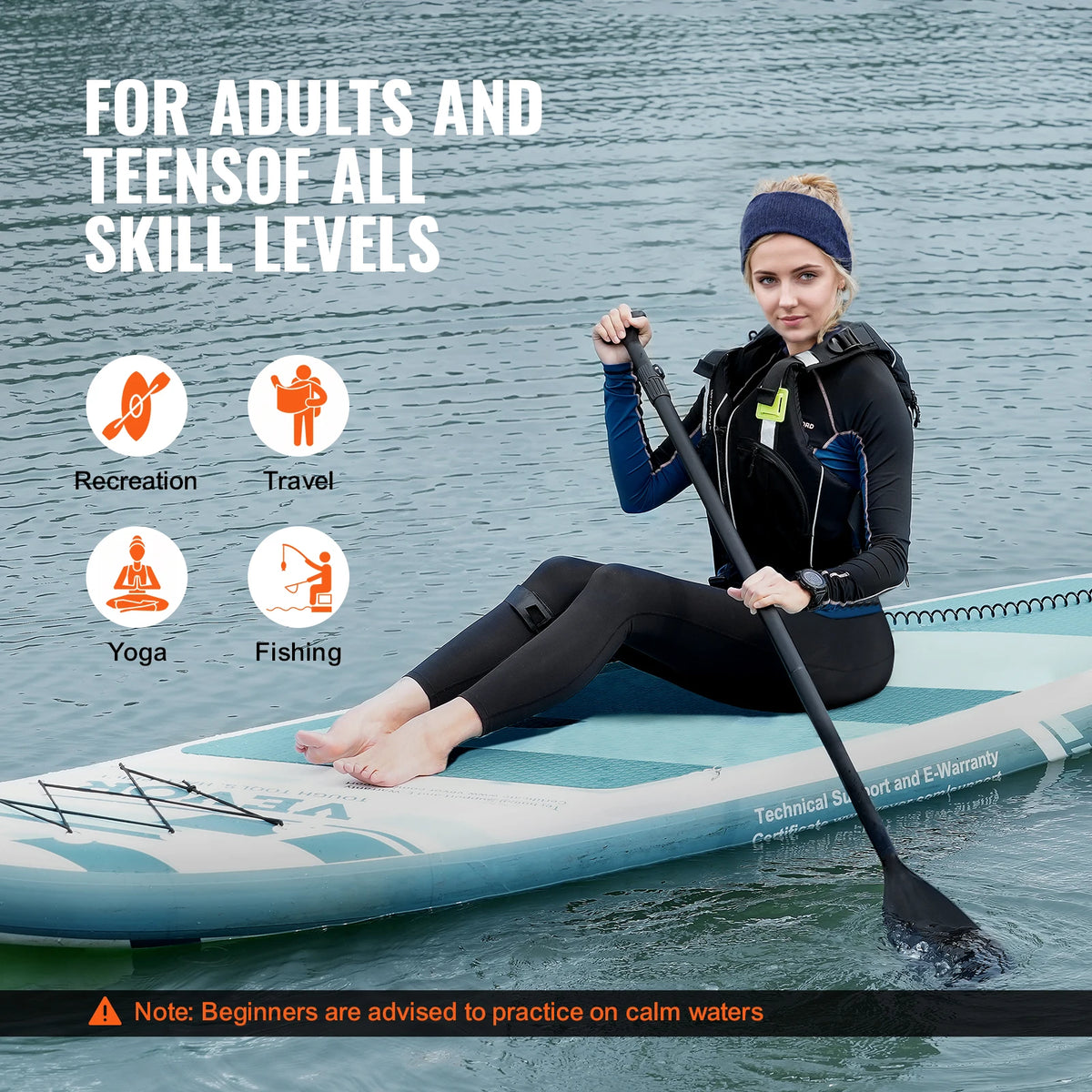 Sup Board - Supboard - Sup Board Opblaasbaar - Kayak - Paddle Board - Kajak - met SUP Board Pomp Paddle Vin Telefoontas Rugzak Enkelriem Reparatieset Antislip Dek - 10x33x6