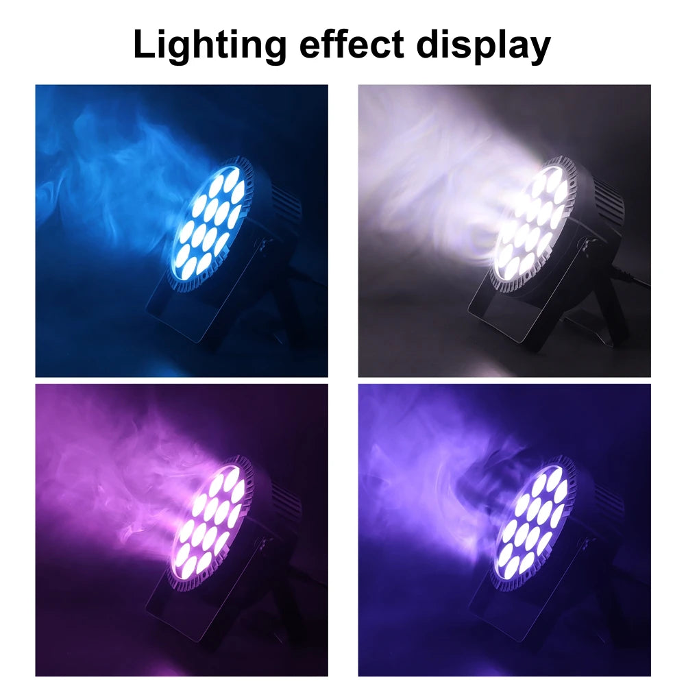 LED Par Lights – Podiumverlichting – DJ Verlichting – Feestverlichting – Kleurenlamp – Set van 8 met RGBW LEDs – DMX512 Aansturing – 60W per Lamp – EU Stekker – Zwart