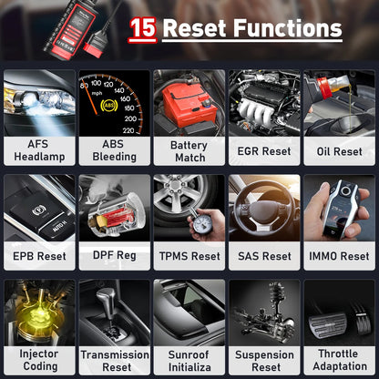 OBD2 Scanner – Diagnoseapparaat – Auto Diagnosetool – Foutcode Uitlezer – CAN-FD Protocol – 15+ Resetfuncties – ECU Codering - QUORE