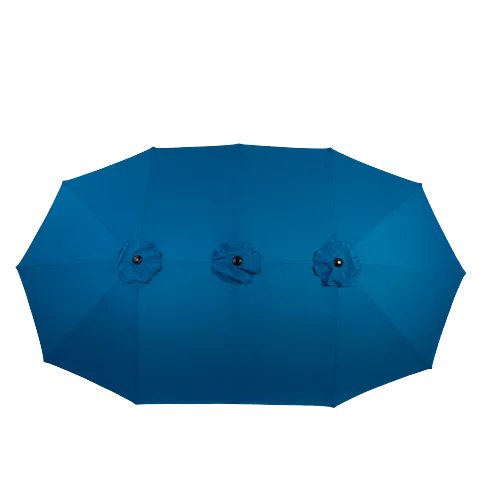 Parasol - Zweefparasol – Dubbele Buitenparasol – Dubbele Parasol – Grote Parasol – Buitenscherm – Zonnescherm – 14,8 m² – 100% Polyester Doek - Diepblauw - QUORE