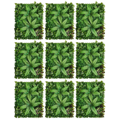 Wandpanelen - Kunstmatig Mat Paneel - Muur Hek Decoratie - Nep Hek - Kunstmatige Levensechte Planten - voor Muur Vloer Gazon Decoratie - 40x60cm - 6 stuks - Groen