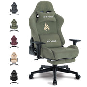 Symino Gaming Chair, Ergonomic Gamer Chair with Footrest, Breathable PC Chair with Adjustable Lumbar Cushion, Headrest Cushion