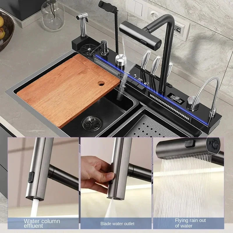 Roestvrijstalen Wasbak Keuken – Enkele Bak – Keukenspoelbak – Vaatwasserbak – Afwasbak – 80x45 cm – Duurzaam 304 Roestvrij Staal – Rechthoekig Design - QUORE