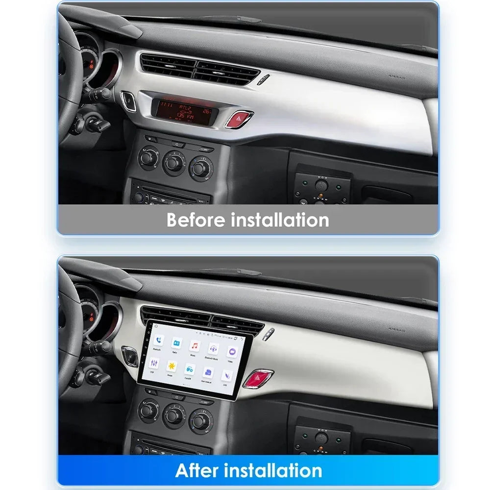 Auto Multimedia Speler - Voor Citroen C3 DS3 2010-2016 - 8GB128GB - 8 Core - Carplay Scherm - Navigatiesysteem Auto - Multimedia Autoradio - Zwart