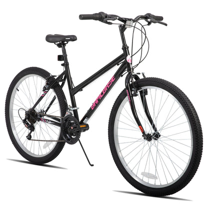 HILAND Bamcbase Womens Mountain Bike, 24 26 Inch 18 Speeds Hybrid Commuter Bicycle for Adults, Sport Hardtail Trail MTB