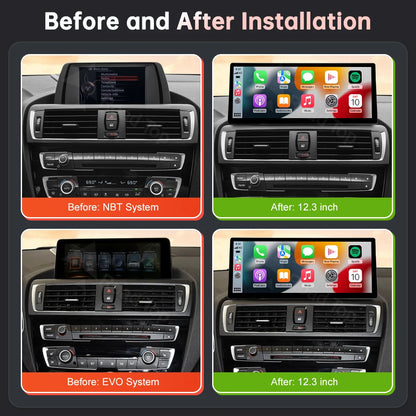 12.3'' Ultra-thin Linux Screen Car Multimedia Display For BMW 1 2 Series F20 F21 F22 F23 NBT EVO Wireless CarPlay Android Auto
